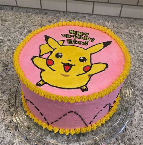 Pikachu Buttercream Cake Pikachu Cake Pokemon Birthday Party