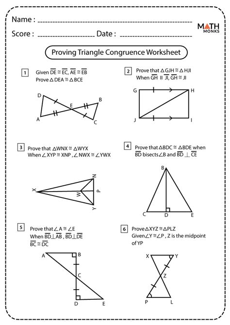 Triangle Congruence Practice Worksheet