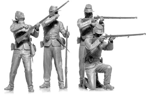 Icm American Civil War Union Infantry Plastic Figures 135 Scale 1
