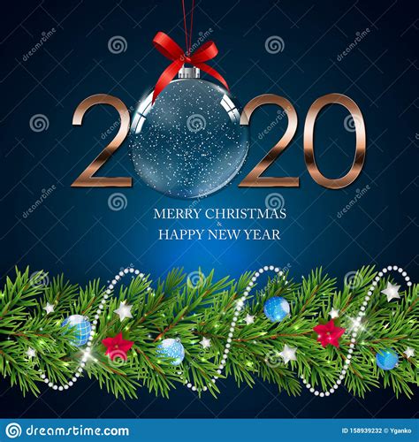 Happy 2020 New Year Background Vector Illustration Stock Illustration