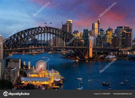 Sydney Harbour Bridge Sydney City New South Wales Australia Stock Photo