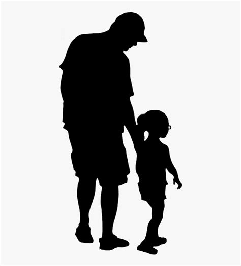 Silhouette Of Father And Child Walking People Silhouette Png