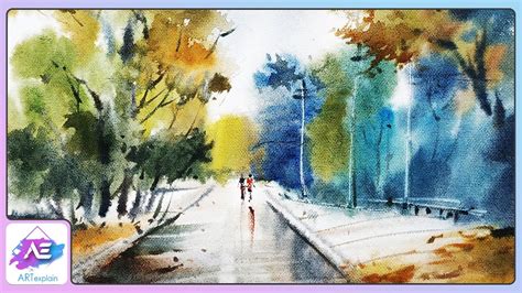 Simple watercolor landscape painting watercolor painting ... We suggest watching the video and reading our tutorial.