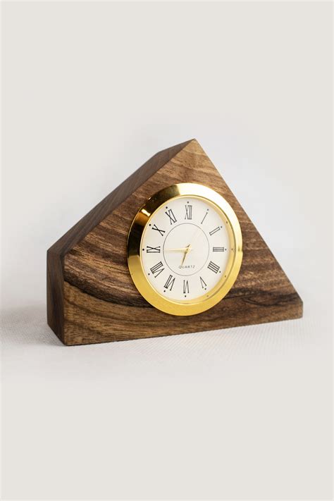 Small Table Clock Prideandjoy Wooden Decorative Clock Small T Etsy