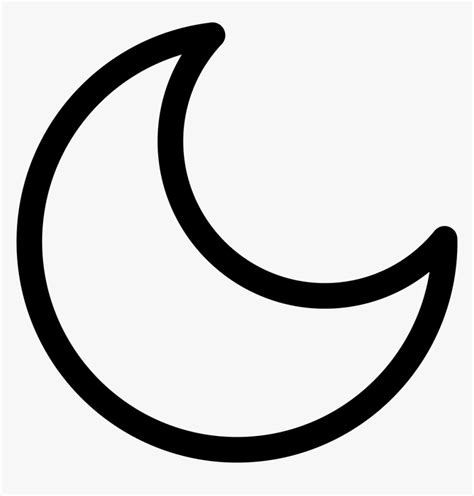 Crescent Moon Outlined Shape Crescent Outline Moon Hd Png Download