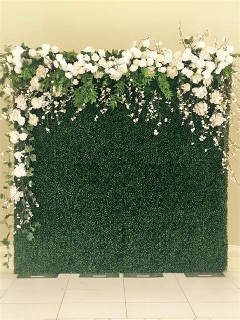 Wedding Greenery Wall With White Roses Modern