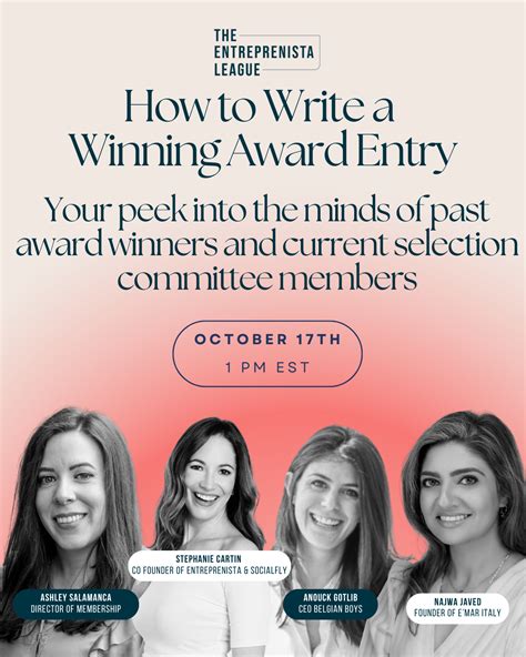 How To Write A Winning Award Entry Panel Event Entreprenista