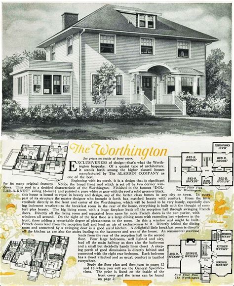 The Worthington Kit House Floor Plan Made By The Aladdin Company In Bay