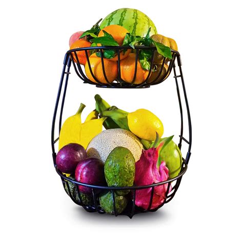 Buy Kitchen Fruit Basket Stand 2 Tier Tiered Fruits Vegetable Holder