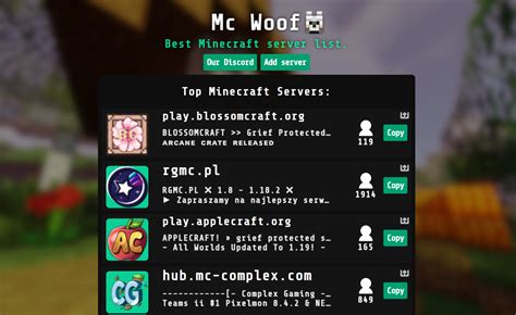 Hi I Have Made A Minecraft Server List Radmincraft