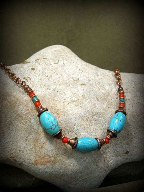 Turquoise Necklace Choker Necklace Womens Necklace Chain Necklace