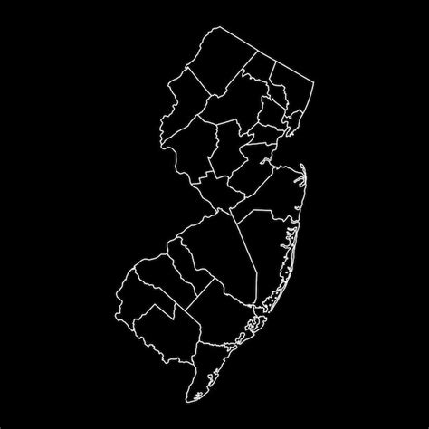 Mapa Del Estado De Nueva Jersey Con Condados Ilustraci N Vectorial