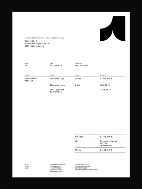 Maybe you would like to learn more about one of these? Jens Windolf | Visual Journal | Invoice design, Invoice ...