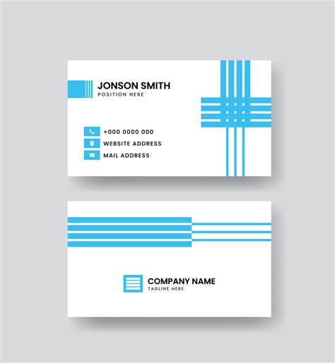 Blue Vector Modern Minimal Clean And Simple Business Card Template