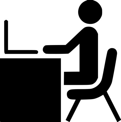 Man Desk Working Laptop Computer Office Work Person Svg Png Icon Free