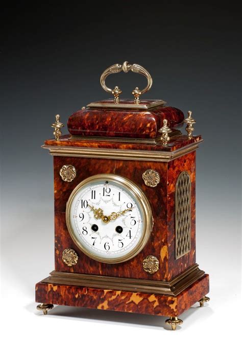 Antique Tortoiseshell Mantel Clock Античный Антикварные часы