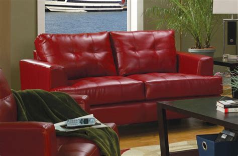 Samuel Red Leather Living Room Set 501831 From Coaster 501831