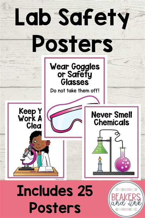 Science Lab Safety Posters Bulletin Board Set Science Lab Safety