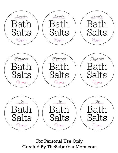 Printable Bath Salt Labels Free
