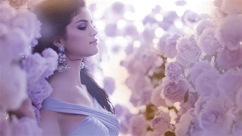 3840x2160 Resolution Selena Gomez Flowers Dress 4k Wallpaper