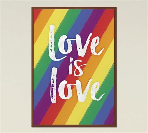 Love Is Love Gay Pride Large Printable Queer Art Rainbow