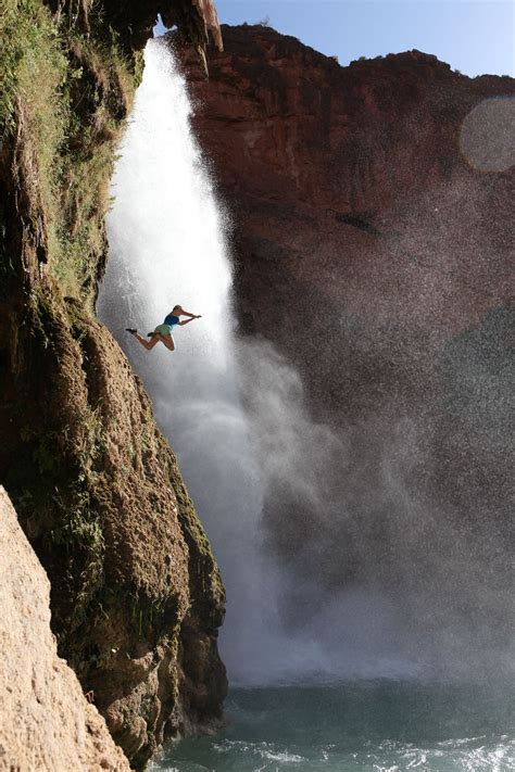 Cliff Jumping At Havasupai Falls On A Guided Trip Aoa