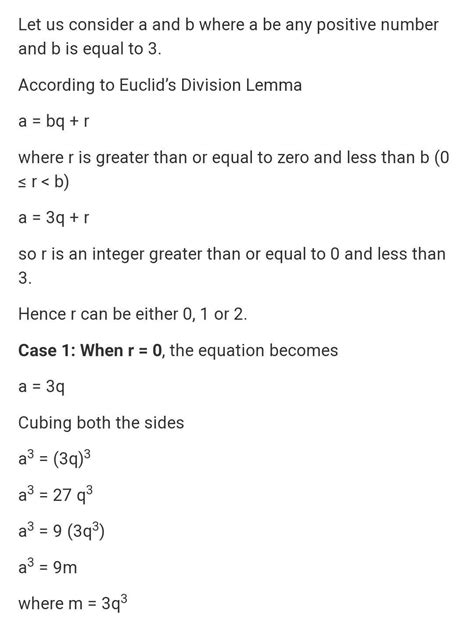 Use Euclid Division Lemma To Show That The Cube Of Any Positive Integer Is Of The Form 9m 9m 9m