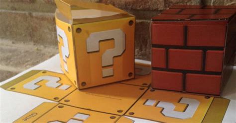 DIY Question Mystery Box & Brick Mario Video Game Template Just print
