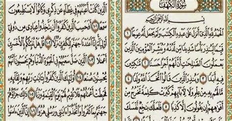 Berikut tulisan latin dan terjemahannya di 10 ayat pertama. Kelebihan Surah Al-Kahfi dibaca pada hari Jumaat
