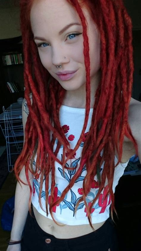 Red Dreadlocks Dreadlocks In 2019 Dreadlocks Red Dreads Dyed Dreads