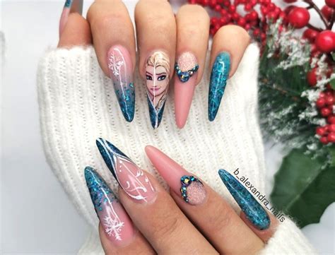 Frozen Nails Elsa Nails Blue Nails Frozen Nails Gucci Nails Nails