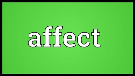 Affect Meaning - YouTube