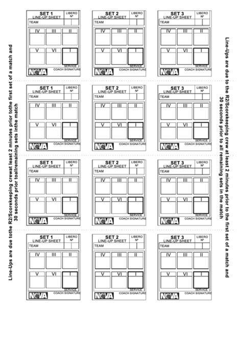 Printable Volleyball Lineup Sheet