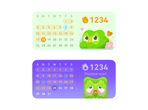 Duolingo Widgets - Calendar & Streak by zachary zhu on Dribbble