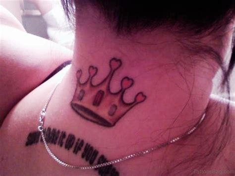 57 Adorable Crown Tattoos On Neck