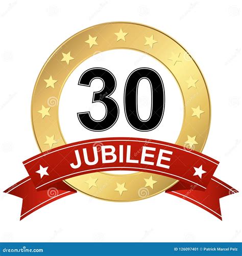 Jubilee Button With Banner 30 Years Stock Vector Illustration Of