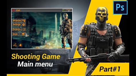 How To Design Shooting Game Main Menu Ui Design Games Ui Design Youtube