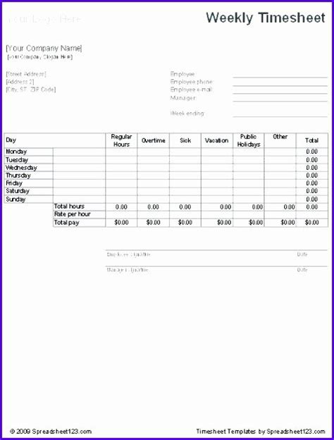 Timesheet Invoice Template Excel