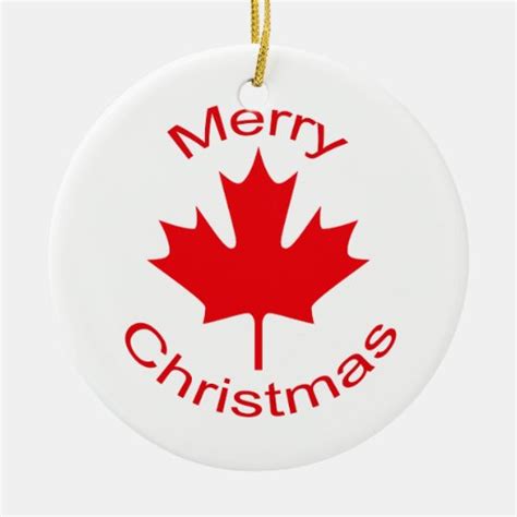 Canadian Flag Double Sided Ceramic Round Christmas Ornament Zazzle