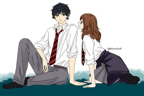 Kou And Futaba Ao Haru Ride Por Itziveladi Dibujando