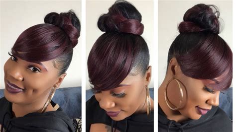 What's the best way to wear swoopy bangs? Versatile / 2pcs Model Model bun and swoop side bang ...