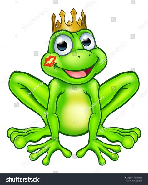 Cute Cartoon Frog Prince Fairy Tale Stock Illustration