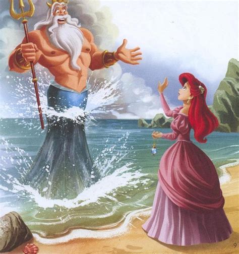 Walt Disney Book Images King Triton And Princess Ariel The Little Mermaid Photo 16432461