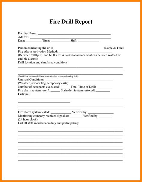 The Extraordinary Fire Drill Report Template Uk 12 Things That Happen