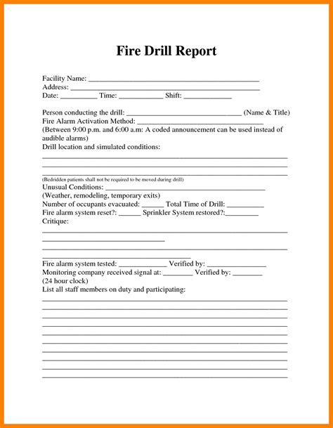 This includes everything from fire alarms to nurse call systems. The extraordinary Fire Drill Report Template Uk 12 Things ...