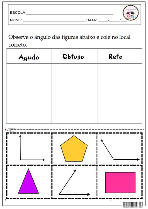 Atividade De Angulos 5 Ano