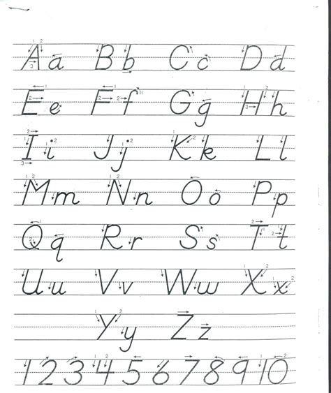 Dnealian Cursive Alphabet Printable D Nealian Cursive Handwriting
