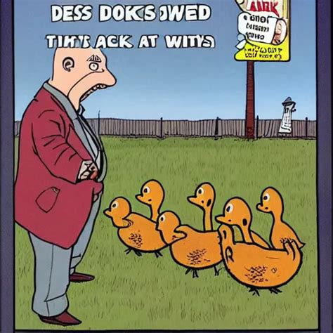A Confusing Gary Larson Far Side Cartoon About Ducks Stable Diffusion