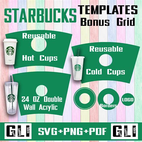 Starbucks Cup Template Svg Full Wrap and Logo Templates For | Etsy