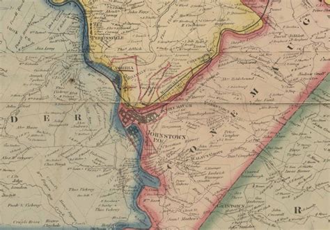 Cambria County Pennsylvania 1867 Old Wall Map With Homeowner Etsy